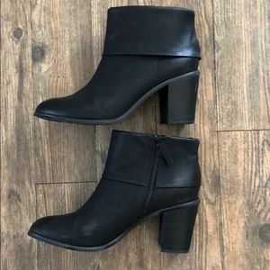 Black leather ankle booties size 10